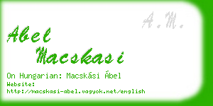 abel macskasi business card