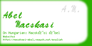 abel macskasi business card